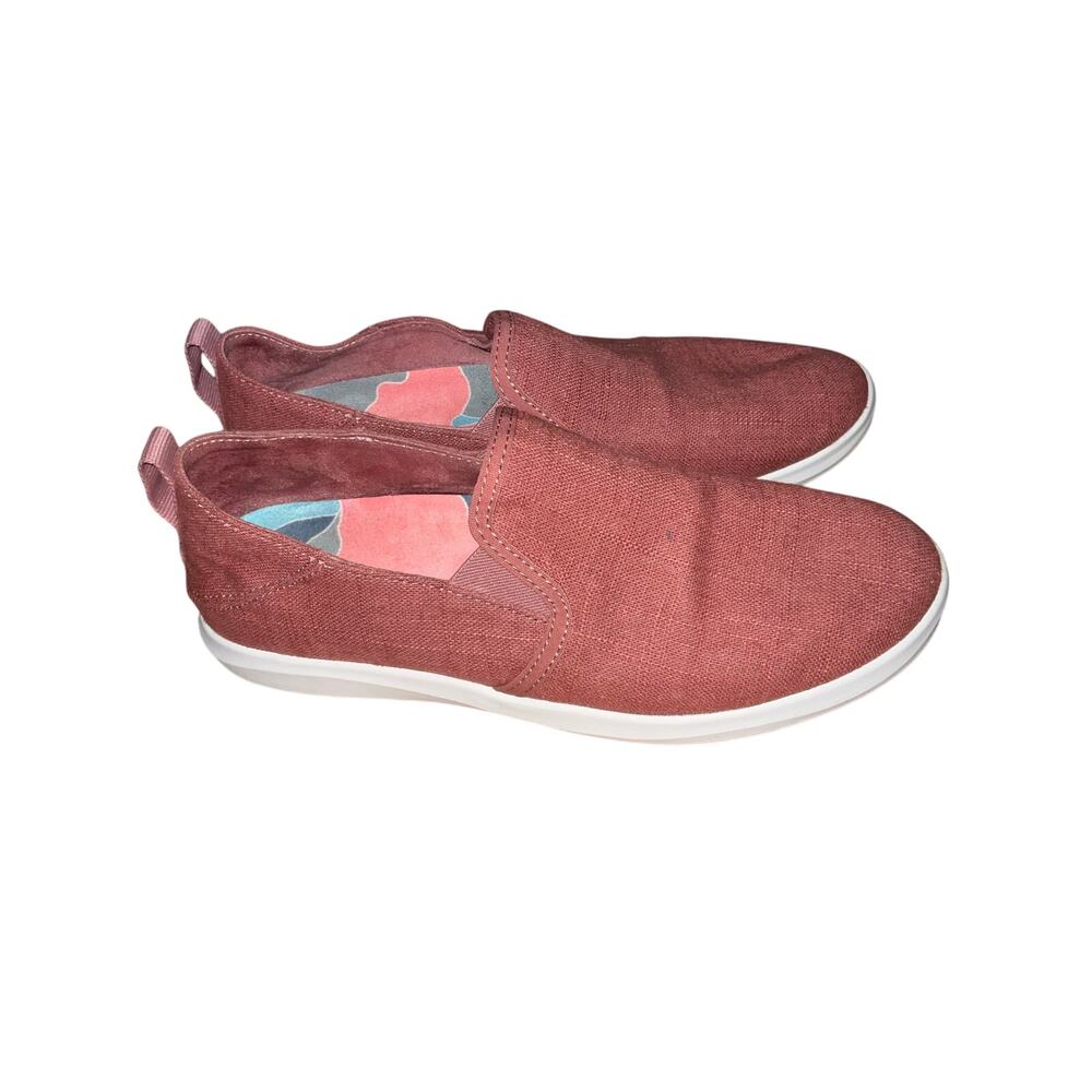 Olukai Hale'iwa Olona Pink Coral Slip On Cedar Sneaker Size 7